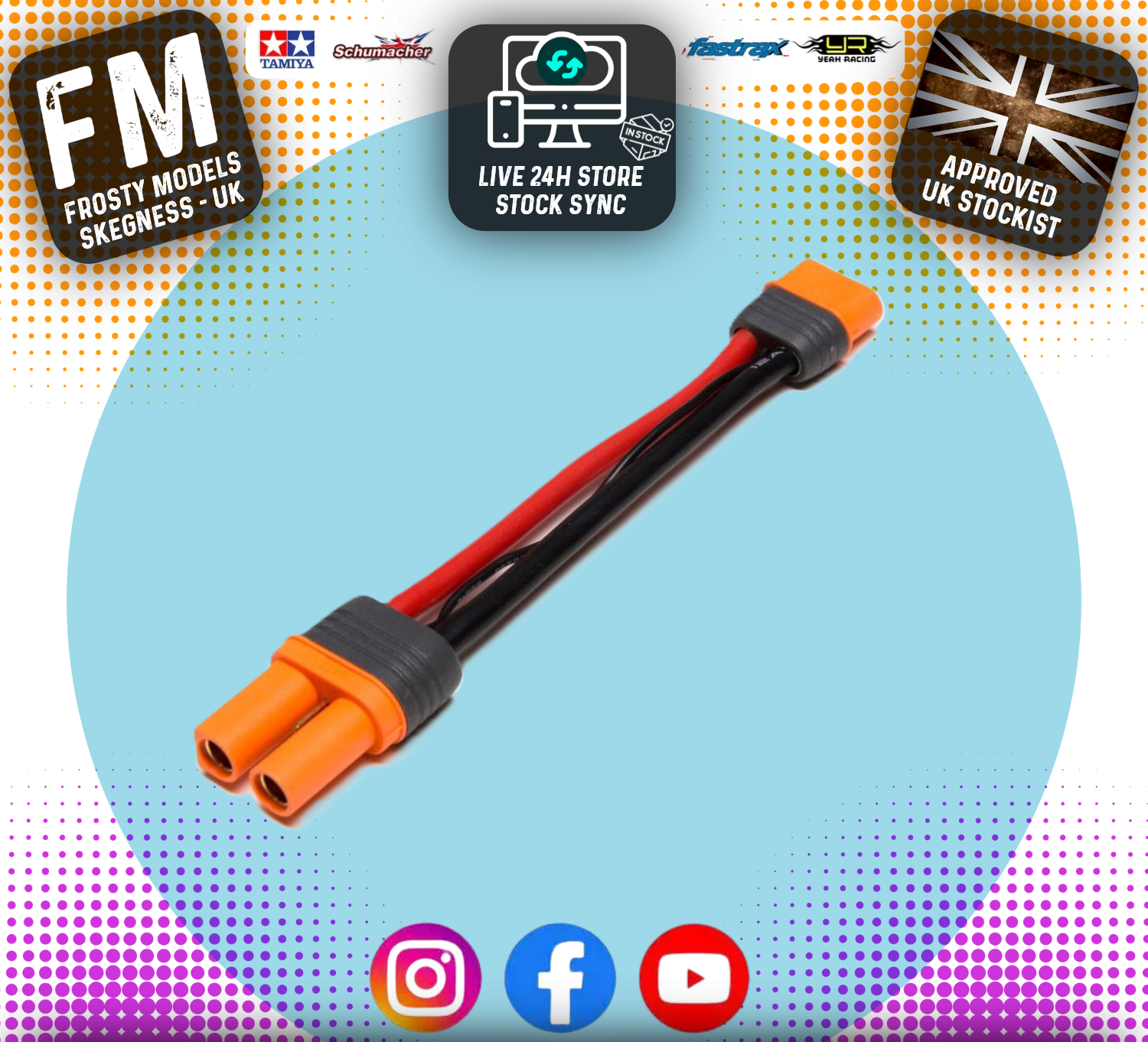 Spektrum - IC5 Battery Connector / Adaptor to IC3 Device 4" / 100mm; 10 AWG - O-SPMXCA508