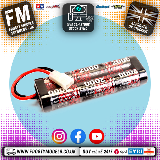 ENRICH POWER 6 CELL RC BATTERY STICK PACK - 2000mAh - 7.2V NIMH W/TAMIYA PLUG - FITS TT01E + OTHERS EP2000S