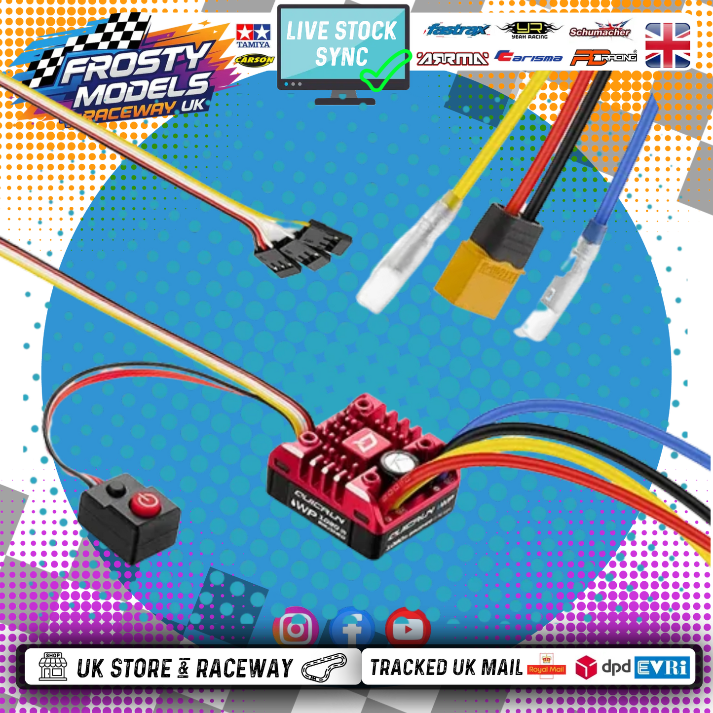 HOBBYWING - QUICRUN WP 1080 G2 - 1/10 On/Off Road BRUSHED ESC (WITH XT60 PLUG) HW30120202 (IDEAL FOR TRUCKS & CRALWERS WITH 'REAL DRIVE' MODE)