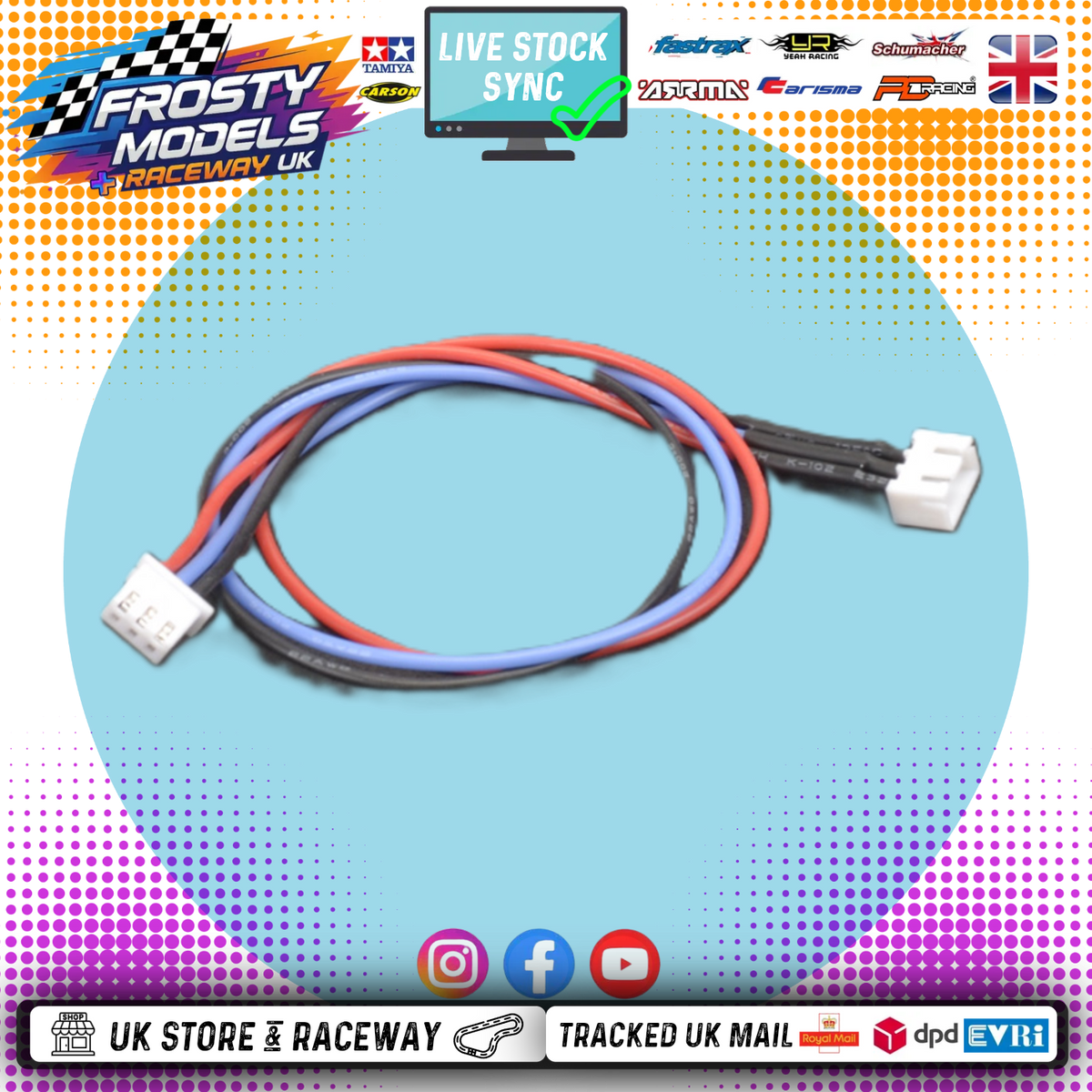 CORE RC - JST-XH 2S BALANCE EXTENSION LEAD 22AWG 30CM 3PIN - CR760