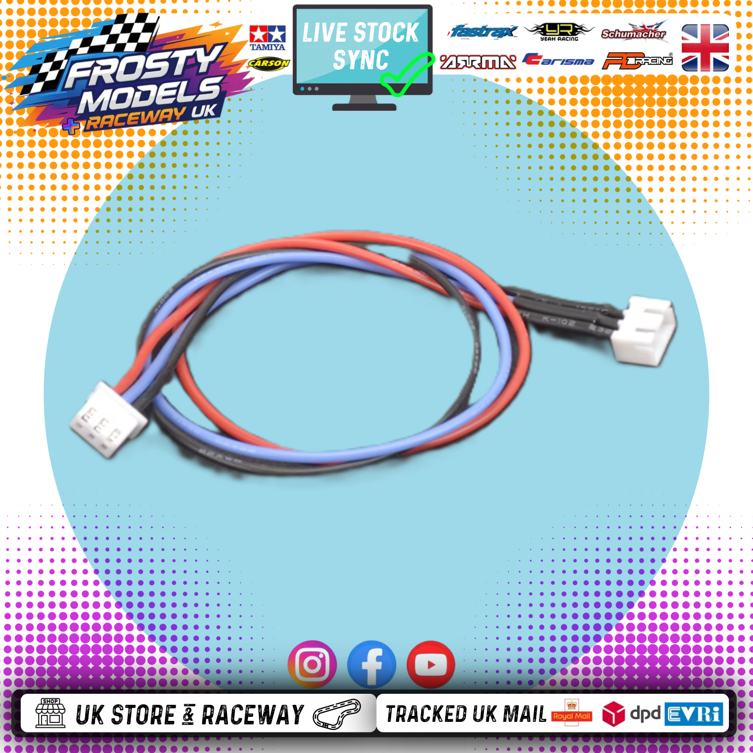 CORE RC - JST-XH 2S BALANCE EXTENSION LEAD 22AWG 30CM 3PIN - CR760