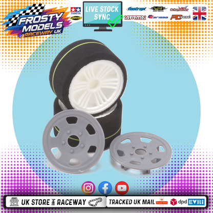 CONTACT RC - 1/12 Oval/Mini Front 40Sh Control Tyre, 44mm diameter - JMCF (1pair) Wheel & Tyre Set Pre-Glued