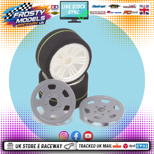 CONTACT RC - 1/12 Oval/Mini Front 40Sh Control Tyre, 44mm diameter - JMCF (1pair) Wheel & Tyre Set Pre-Glued