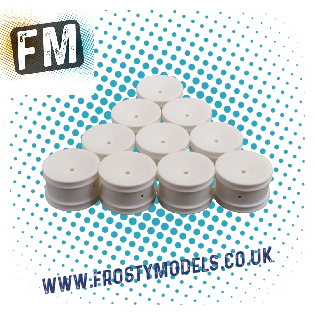 SCHUMACHER 1/10 RC BUGGY WHEELS - HEX REAR - 4WD/2WD - WHITE - (10PC) U7469