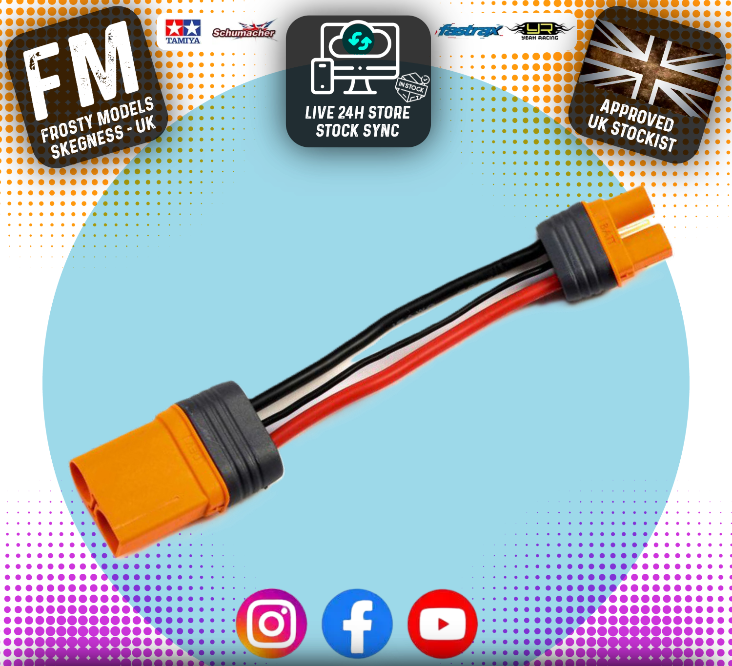 Spektrum - IC5 Device Connector to IC3 Battery Conn 4" / 100mm; 10 AWG - O-SPMXCA507
