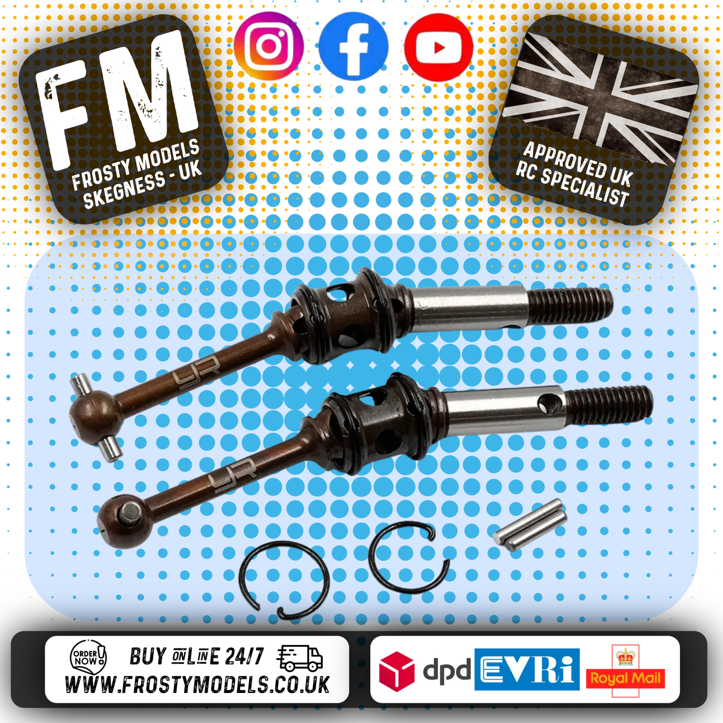 YEAH RACING - Spring Drive Shaft Set Spring Steel For Tamiya M03/M04/M05/M06 Ver.2/MB-01 - TAMC-016