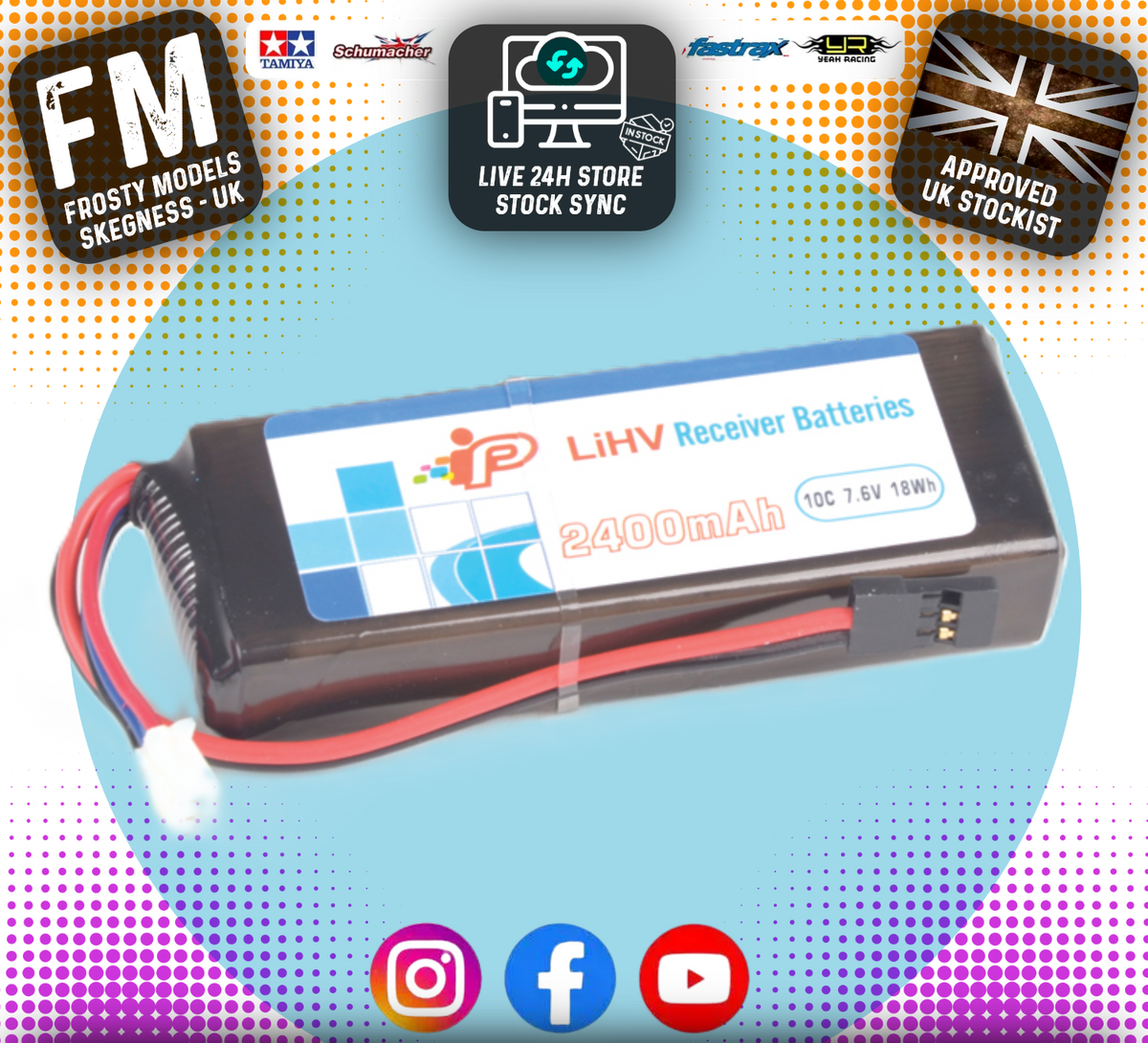 Intellect - Tx RC Radio Lipo Rx/Tx Flat Pack Battery 2400mAh 7.6V HV 2S - SIZE 16.8x30.3x85.5mm (FUTABA PLUG) - IP752880D7R2-2S-SQ