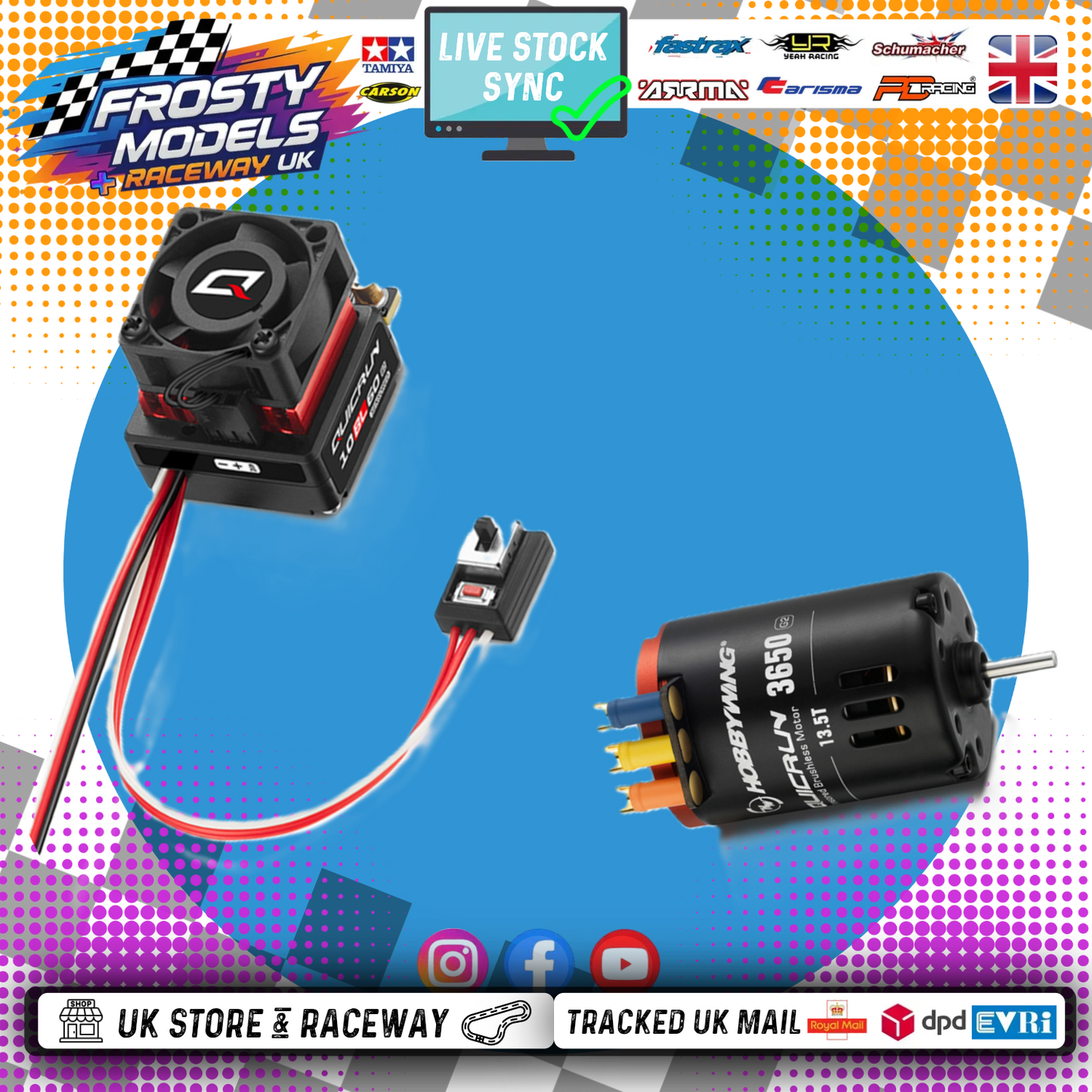 HOBBYWING - QR Brushless ESC COMBO QR10BL60-SD G2+QR3650SD 25.5T MOTOR G2 HW30803204 (Perfect for 1/12 - 1/10 Cars & Minis)