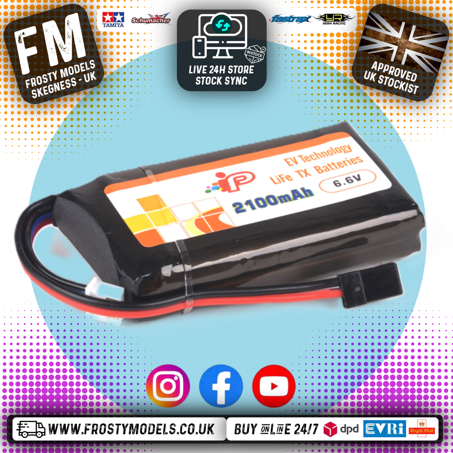 Intellect - Radio Tx LiFe 2100mAh 1C 2S - Size: 17.5x42.5x79mm - IPLFP804272-2S