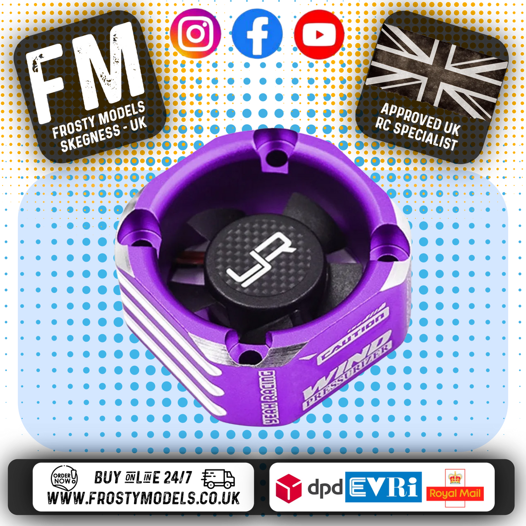 Yeah Racing - RC ALLOY 8.4V MAX Case 30mm Booster Cooling Fan Purple - YA-0576PP
