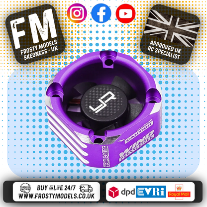 Yeah Racing - RC ALLOY 8.4V MAX Case 30mm Booster Cooling Fan Purple - YA-0576PP