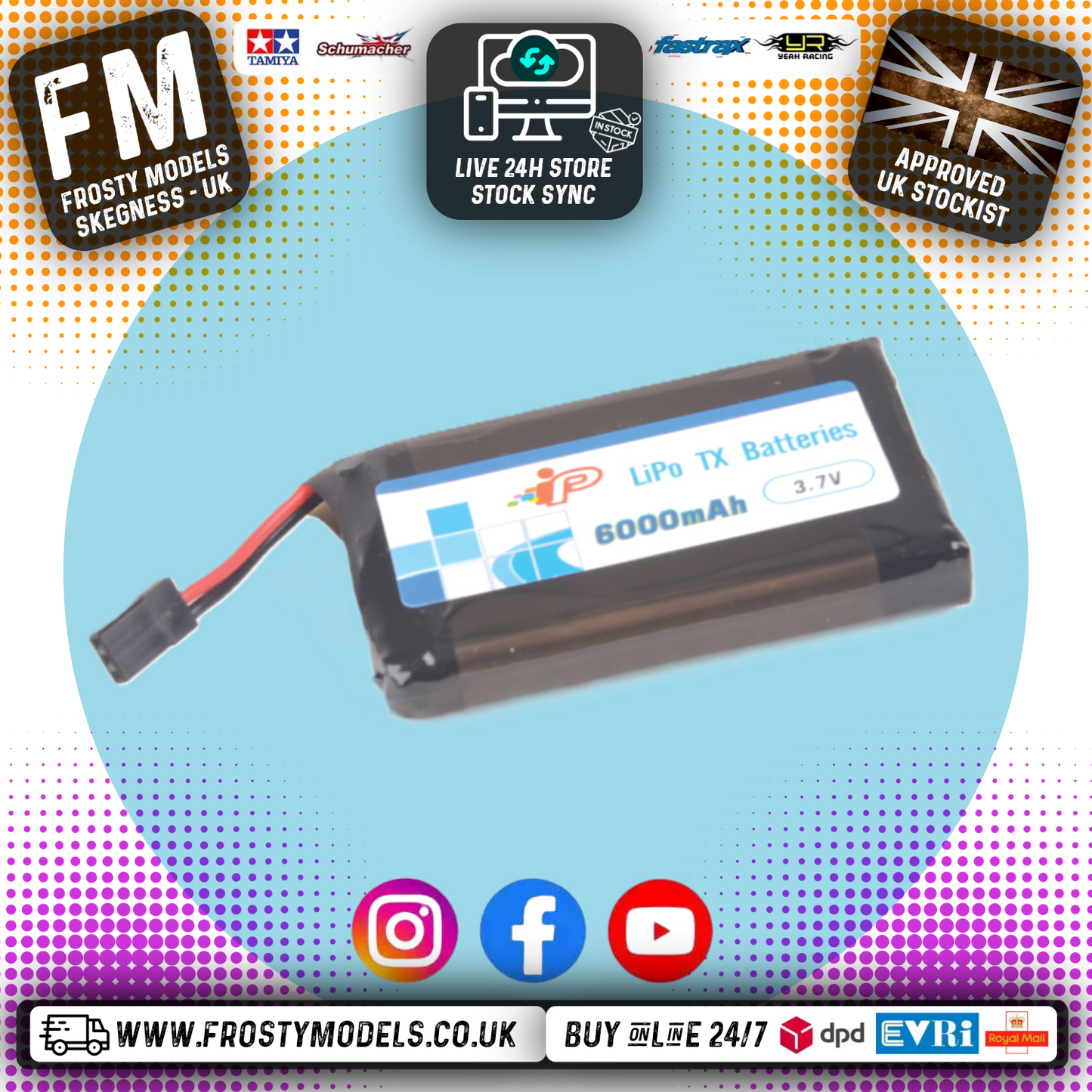 Intellect - Radio Tx LiPo Sanwa M17 / ZIII 6000mAh 3.7V - Size: 12*46.8*77.5mm - IP584674-1S2P