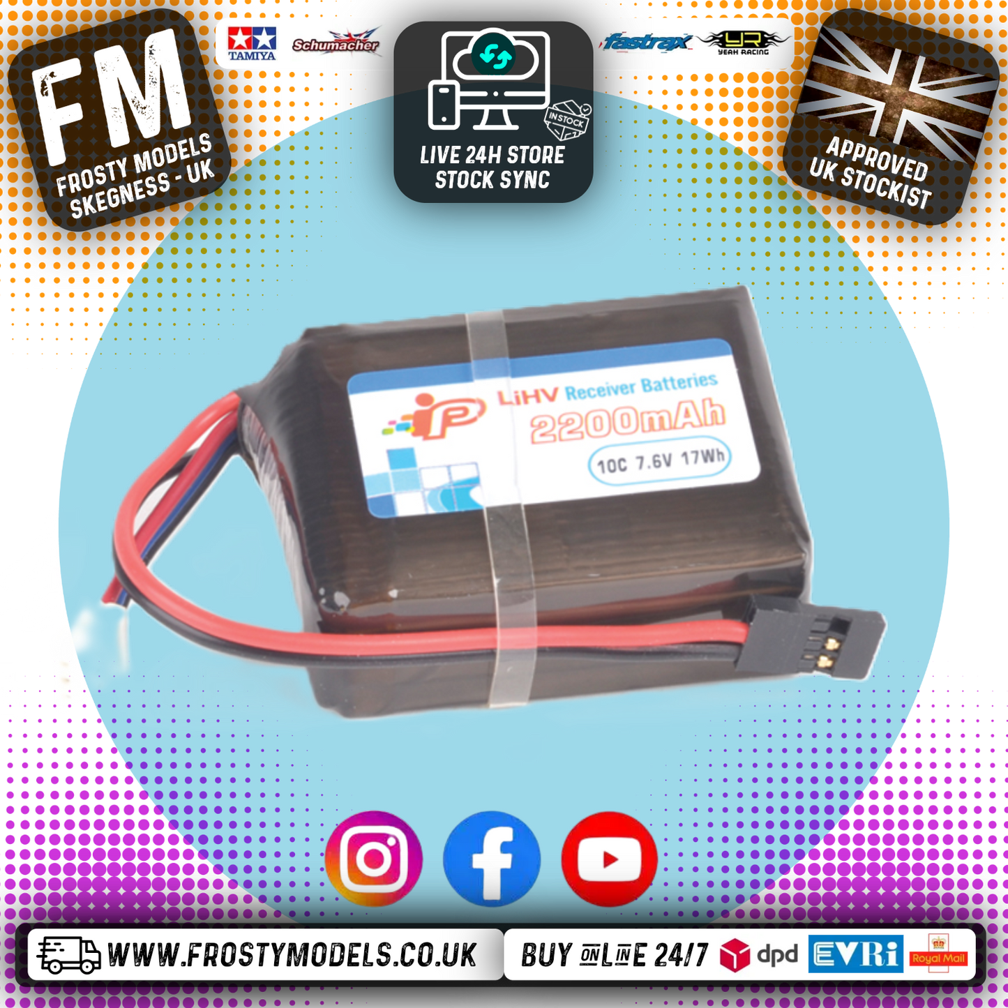 Intellect - Radio TX / Rx Small Hump 2200mAh 7.6V HV- Size: 21x39x54mm - IP523946D7R2-2S