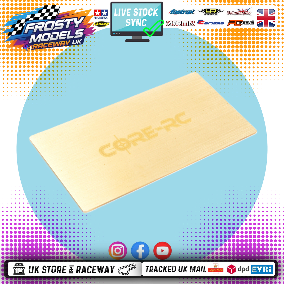 Core RC - Atom / Eclipse / Kamtec / Battcave Mini Racer - Under LiPo Weight 35g brass 1S/Shorty - CR519 (Supplier price increase May2026)