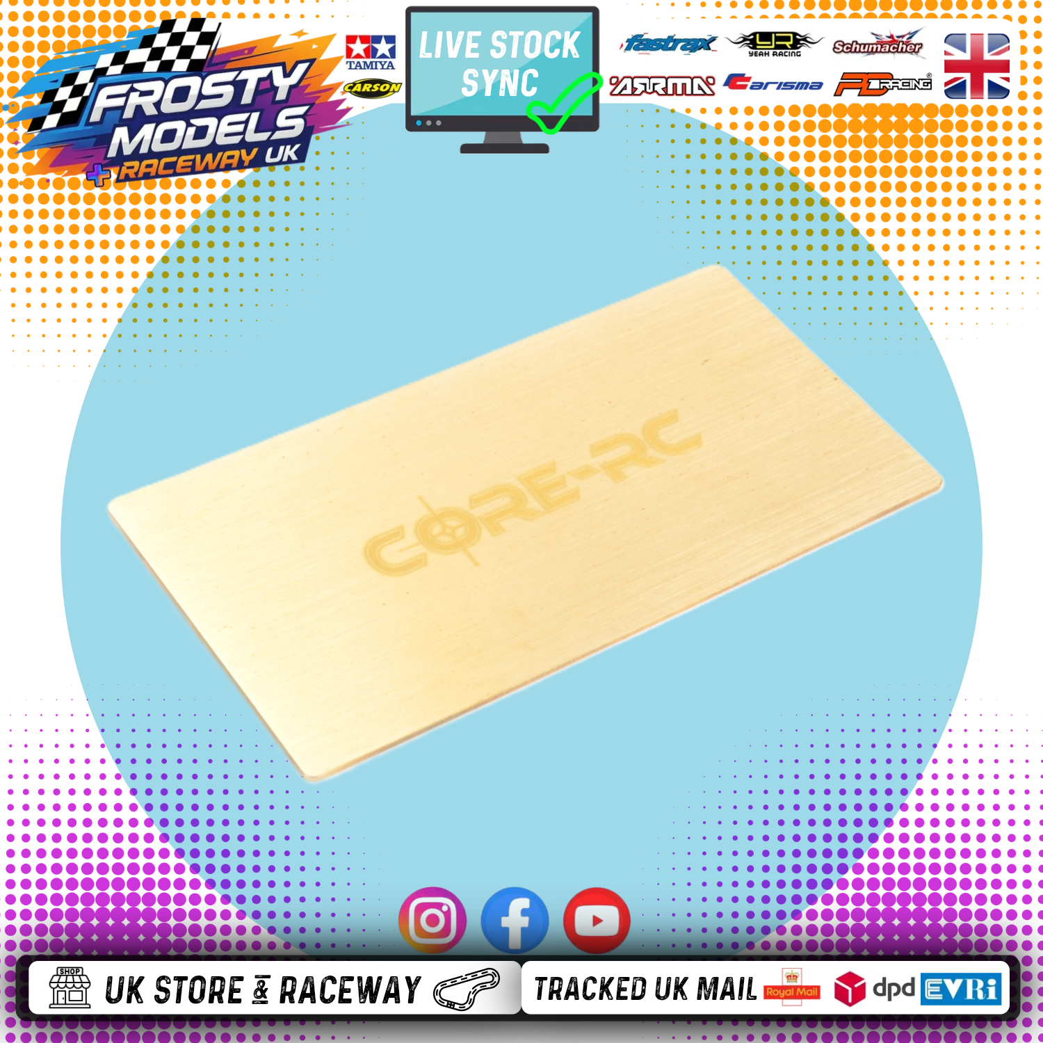 Core RC - Atom / Eclipse / Kamtec / Battcave Mini Racer - Under LiPo Weight 35g brass 1S/Shorty - CR519 (Supplier price increase May2026)
