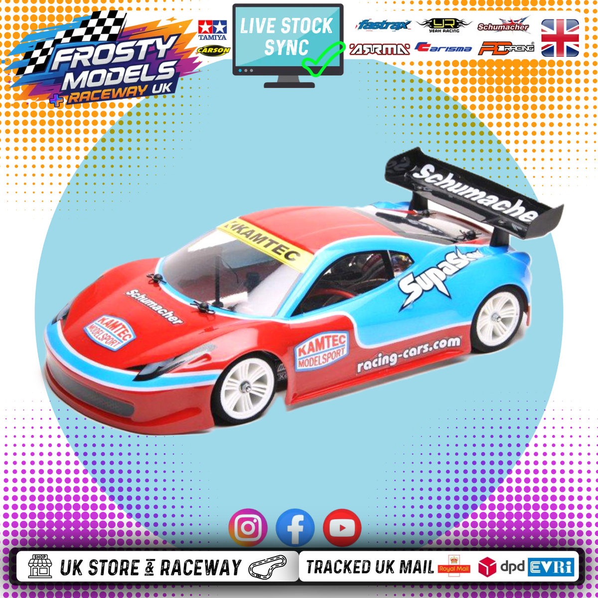 SCHUMACHER - 1/12 Unpainted Lexan GT12 Body - Type F (Atom) - G902 (201mm wheelbase / 164mm wide)