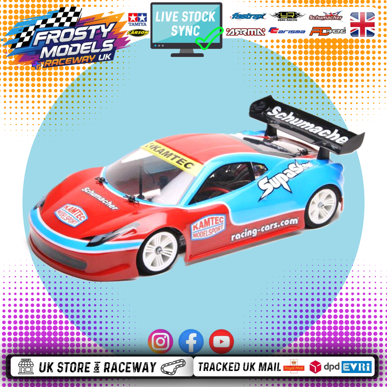 SCHUMACHER - 1/12 Unpainted Lexan GT12 Body - Type F (Atom) - G902 (201mm wheelbase / 164mm wide)