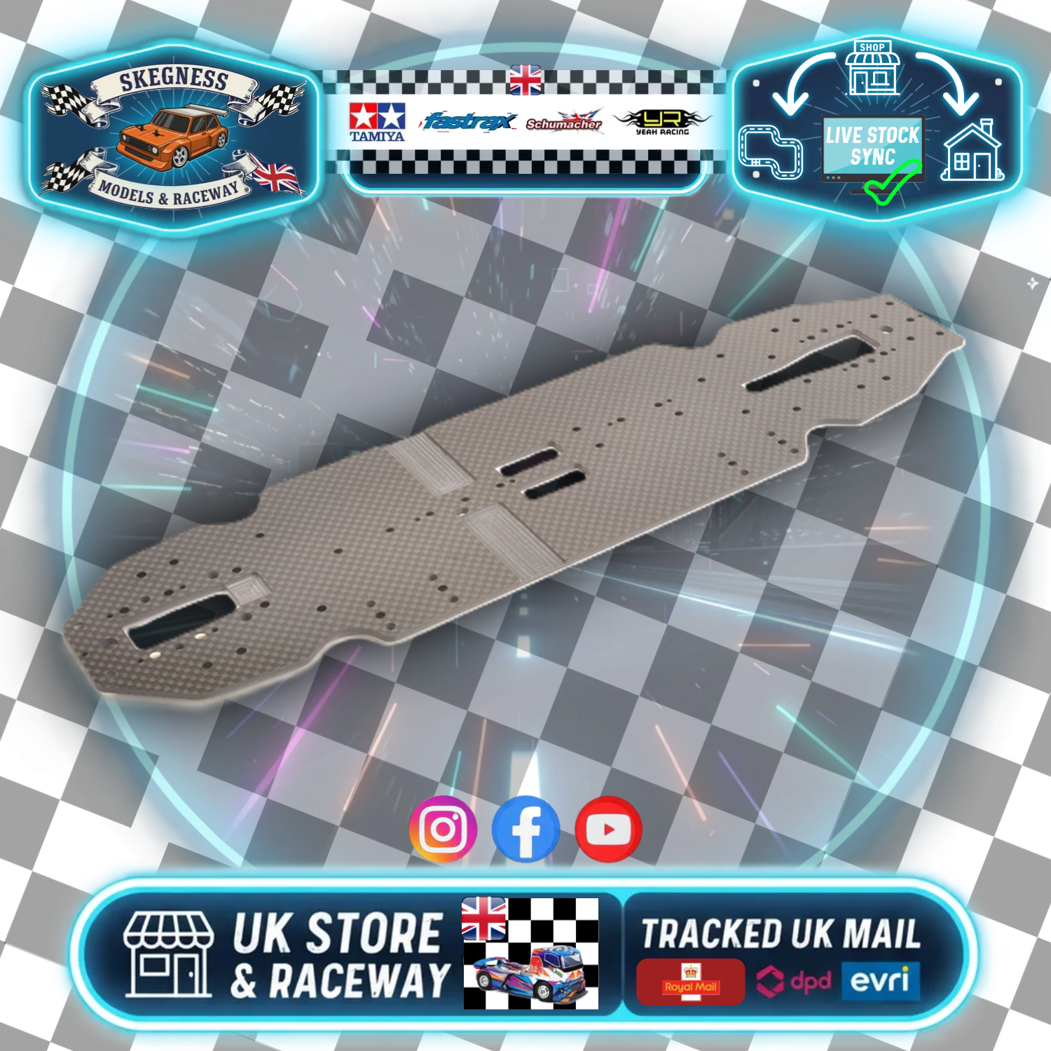 Schumacher - Carbon Fibre Chassis 2.25mm - Mi8 - U8237