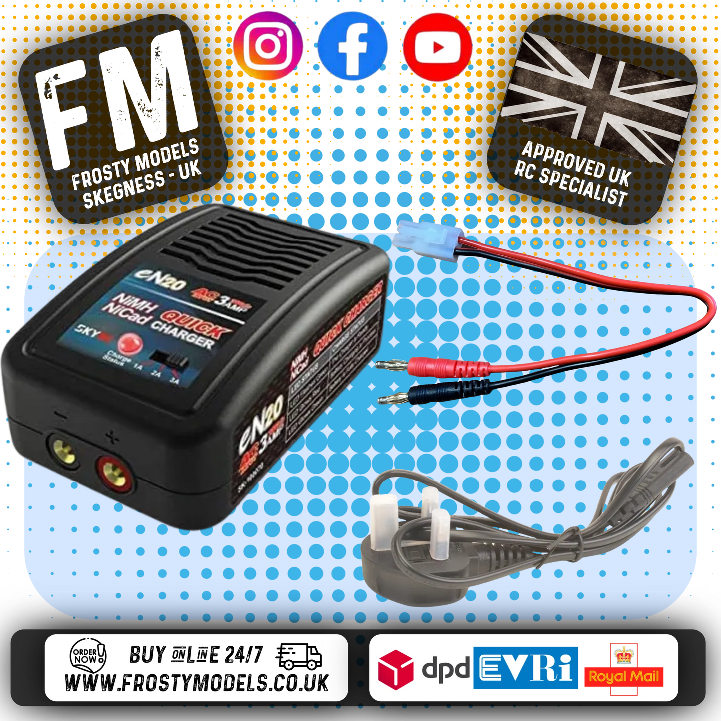 SKY RC - eN20 AC Battery Charger Nimh/NiCad (3Amp) 20W 4-8cells - (4.8v / 7.2v) SK-100070