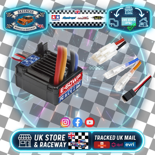 M-Style (Same as Hobbywing) 1060 60A - 1/10 RC BRUSHED ESC - (TAMIYA PLUG) E-60WP (TT01E Euro Truck Racing Stock Spec)