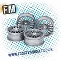 TAMIYA 51046 - 1/10 CAR 18-SPOKE DISH WHEELS - SILVER (4PCS / 0-OFFSET)