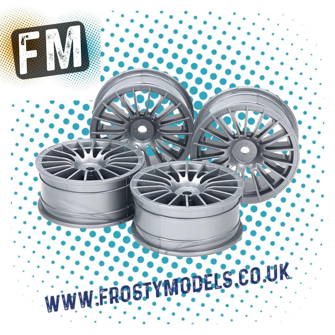 TAMIYA 51046 - 1/10 CAR 18-SPOKE DISH WHEELS - SILVER (4PCS / 0-OFFSET)