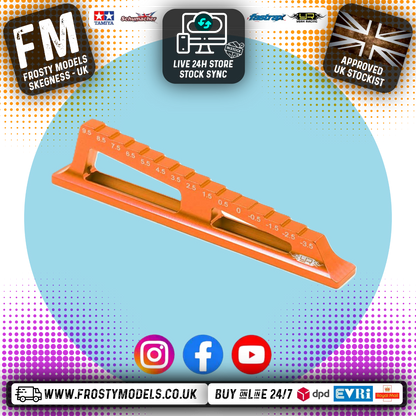 Yeah Racing - 1/10th Car/Buggy Chassis Droop Gauge 1mm increment (-3.5 to 9.5mm) Orange - YT-0071HOR