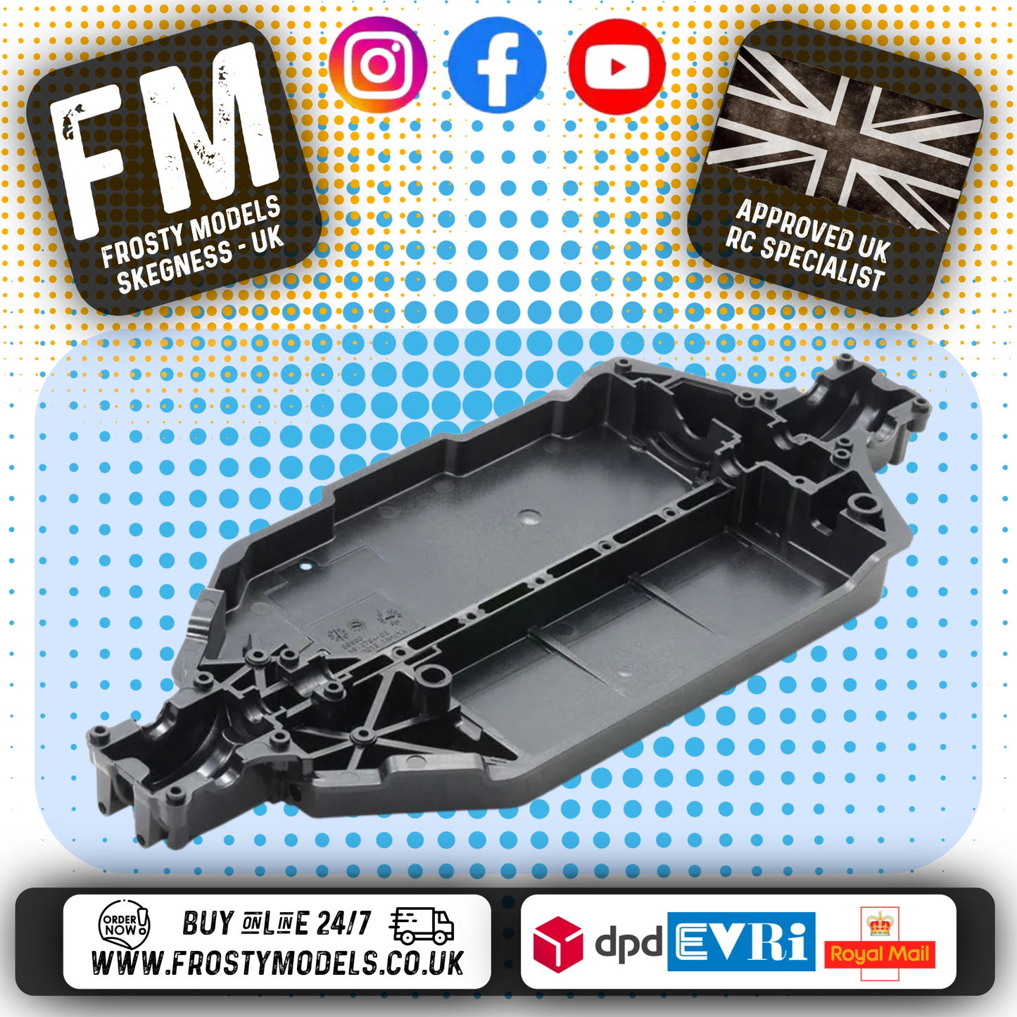 TAMIYA - RC TT-02 LOWER DECK - Glass Fibre Hardened - 54926