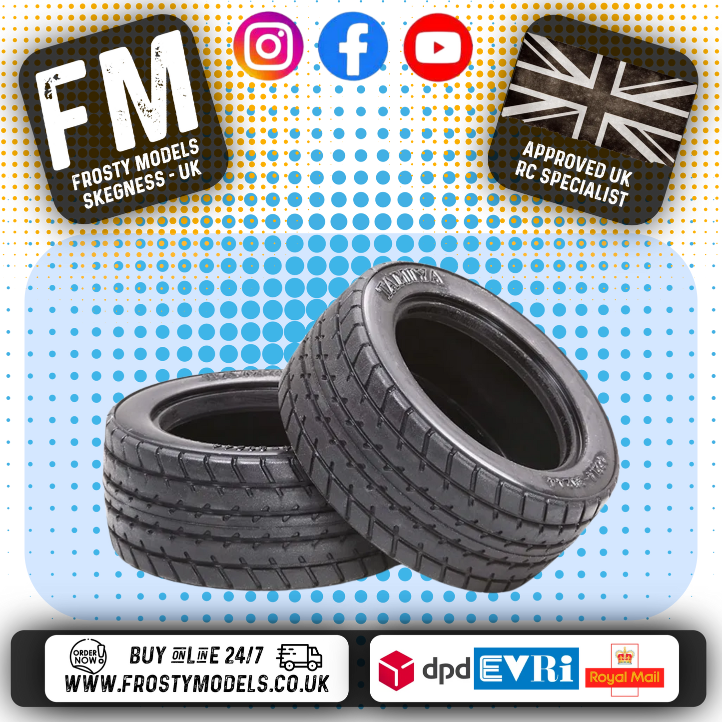 TAMIYA - RC 1/10 M-Chassis (mini) 60D Radial Tyres - 50683 (All M-Series Chassis')