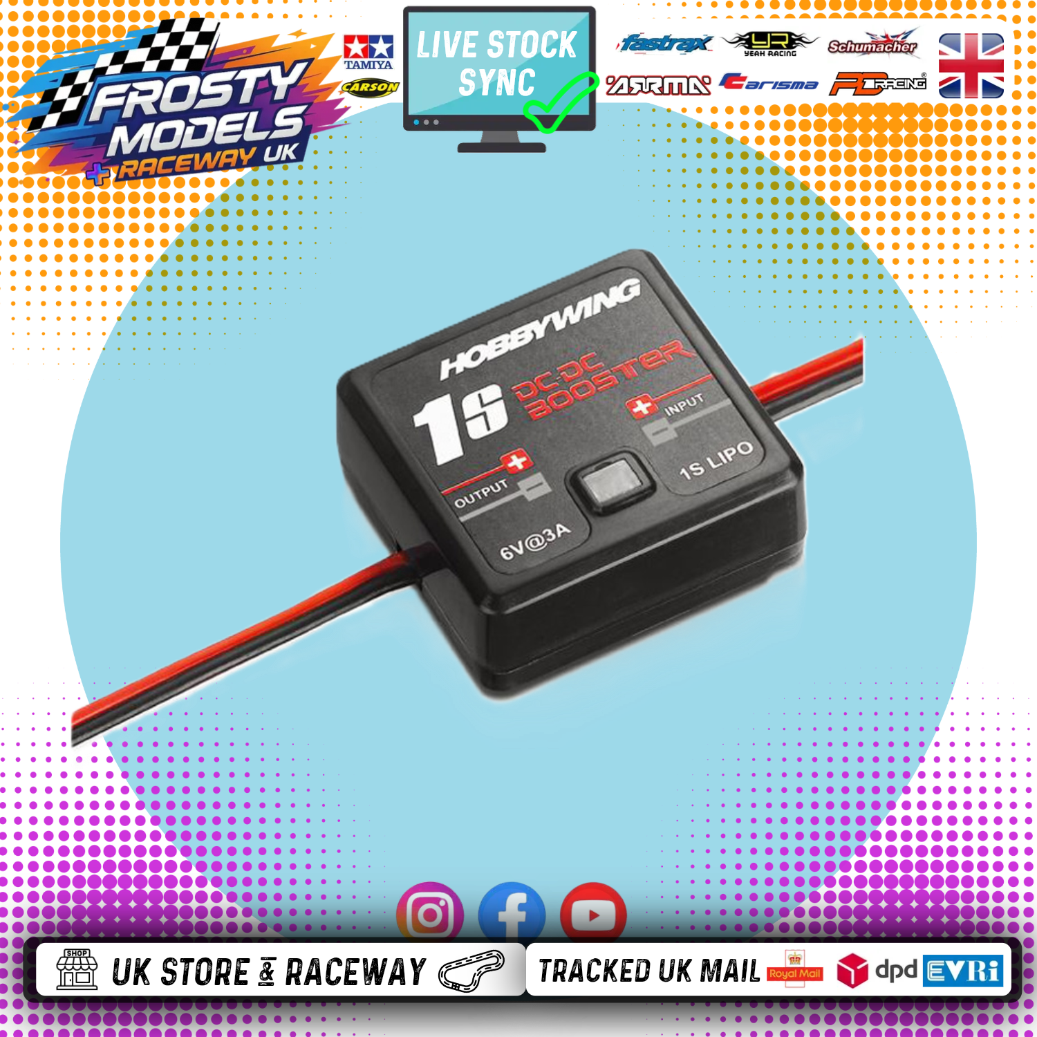 Hobbywing - 1S - DC/DC-BEC - Booster (Allows a 2S ESC to run 1S - giving 3A 6v to the receiver - HW30600400001