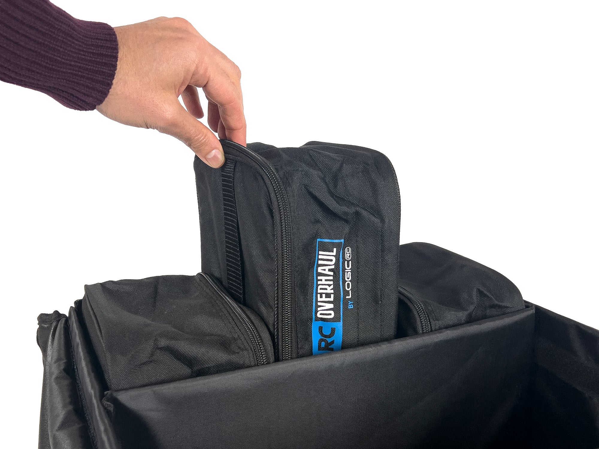 RC OVERHAUL -  CHARGER / TOOLS / RADIO CARRY BAG w/Compartments (25 x 15 x 10cm) (Fits into Hauler Bag- tools not included)