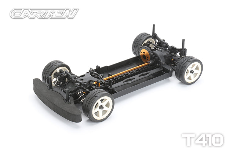 Carten - T410 Entry Level Racer 1/10 Electric RC TOURING CAR - Shaft Drive 4WD - Assembled - 190mm Wide by 258mm Wheelbase (No electrics or body)