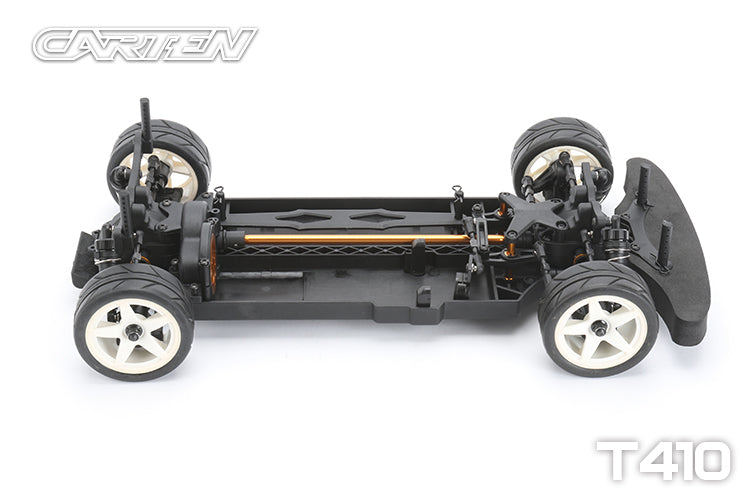 Carten - T410 Entry Level Racer 1/10 Electric RC TOURING CAR - Shaft Drive 4WD - Assembled - 190mm Wide by 258mm Wheelbase (No electrics or body)