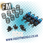 YEAH RACING - Alloy Big Bore 50mm Damper Shocks Set 4pcs BLUE (for TT01E Euro Truck & M-Chassis) BBG-0050BU