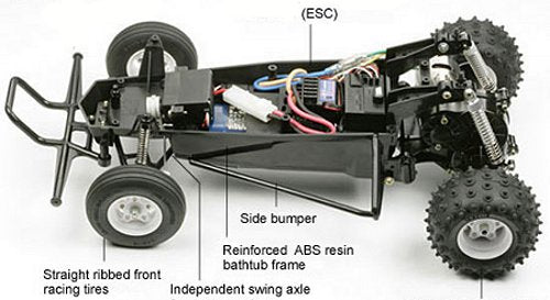 Tamiya - 1/10 RC Buggy Kit Hornet 2004 - 58336 (ESC & Motor Included - Requires Radio, Servo, Battery, Charger, PS Spray & Assembly)