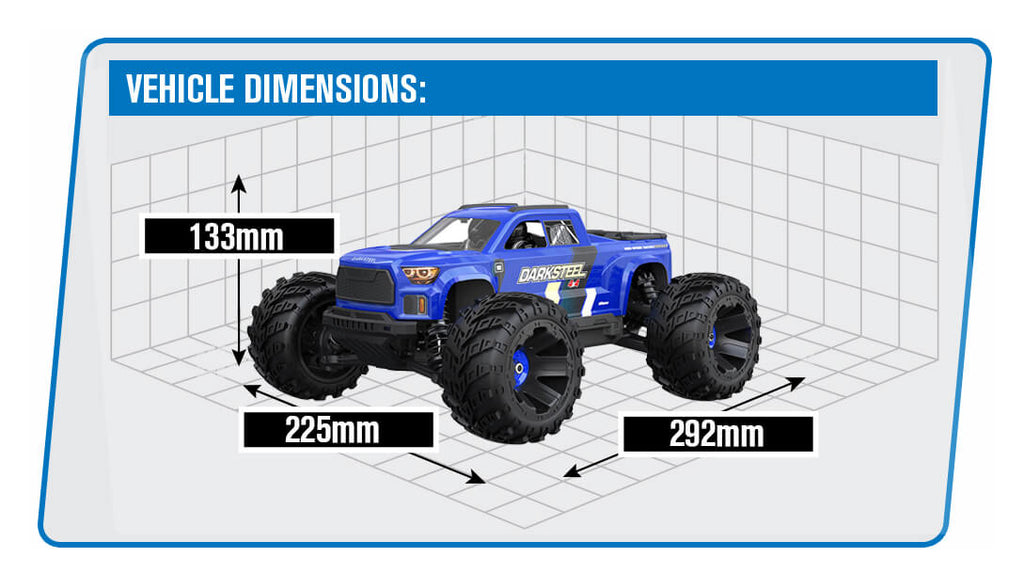 UDI RC - SNOWCLAW MONSTER TRUCK 1/16 BRUSHLESS RTR PRO - BLUE - UDI-UD1610PB (7.4V Li-ion 1600mAh & Charger Included)