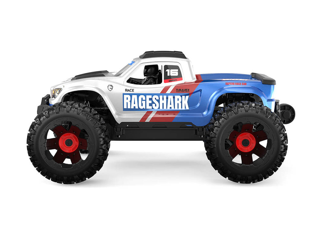 UDI RC - RAGESHARK MONSTER TRUCK 1/16 BRUSHED RTR - Blue/White - UDI-UD1611B  (7.4V Li-ion 1200mAh & Charger Included)