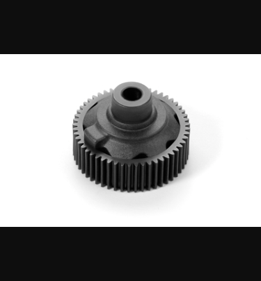 Xray - Xray Spare Parts COMPOSITE GEAR DIFFERENTIAL CASE WITH PULLEY 53T - GRAPHITE - XR324953-G