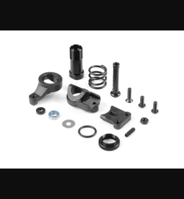 Xray - Xray Spare Parts SERVO SAVER COMPLETE SET - LOWER - GRAPHITE - XR342503
