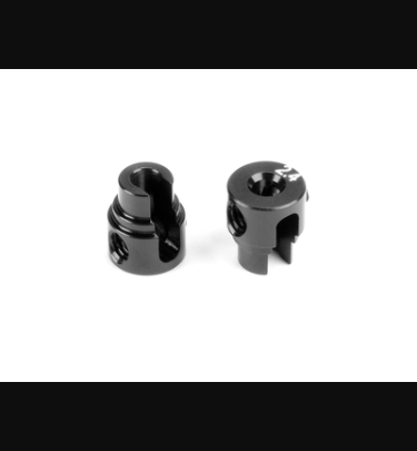 Xray - Xray Spare Parts ALU CUTTED ANTI-ROLL BAR COLLAR o2.4 - BLACK - V4 (2) - XR343484-K