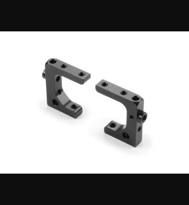 Xray - Xray Spare Parts ALU MOUNT WITH M4 FOR RADIO PLATE - BLACK - SWISS 7075 T6 (2) - XR346236
