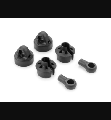 Xray - Xray Spare Parts COMPOSITE SHORT SHOCK CAP, SPRING COLLAR & BALL JOINT - BIG BORE (2) - XR368014-S