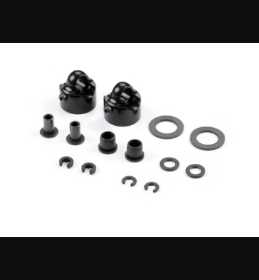 Xray - Xray Spare Parts ALU SHOCK CAP-NUT WITH VENT HOLE (2) - XR368052