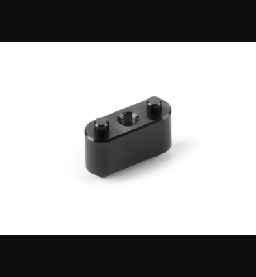 Xray - Xray Spare Parts ALU HOLDER WITH 2 PINS FOR SIDE LINK CARBON PLATE - BLACK - XR371186