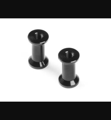 Xray - Xray Spare Parts ALU REAR BRACE MOUNT 12MM - BLACK (2) - XR373077