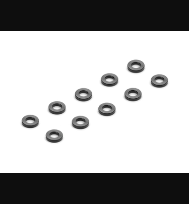 Xray - Xray Spare Parts ALU SHIM 2.5x5x1.0MM - BLACK (10) - XR373131-K