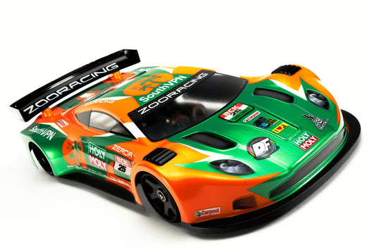 ZooRacing - Zerda - 1/10 GT12 LMGT3 Car Body - 205mm Wheelbase - CLEAR 0.7mm REGULAR - ZR-0025-07 (F-170mm R178mm Wide)