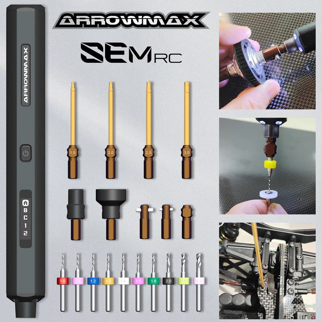 Arrowmax - SEM RC Diff Checker & Electric Screwdriver - Black - AM199207B