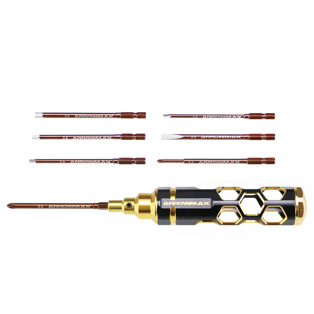 Arrowmax - Combo Quick Drive Tip Caddy 7pcs Blk Golden - AM460002BG