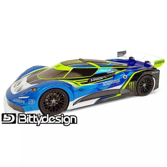 BITTY DESIGN - ARES-1 GT Clear 1/10 RC CAR TC BODY SHELL 190MM (193mm) - NOT PAINTED - BD-GT-190AS1